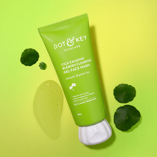 Dot&key cica calming blemish clearing gel facewash