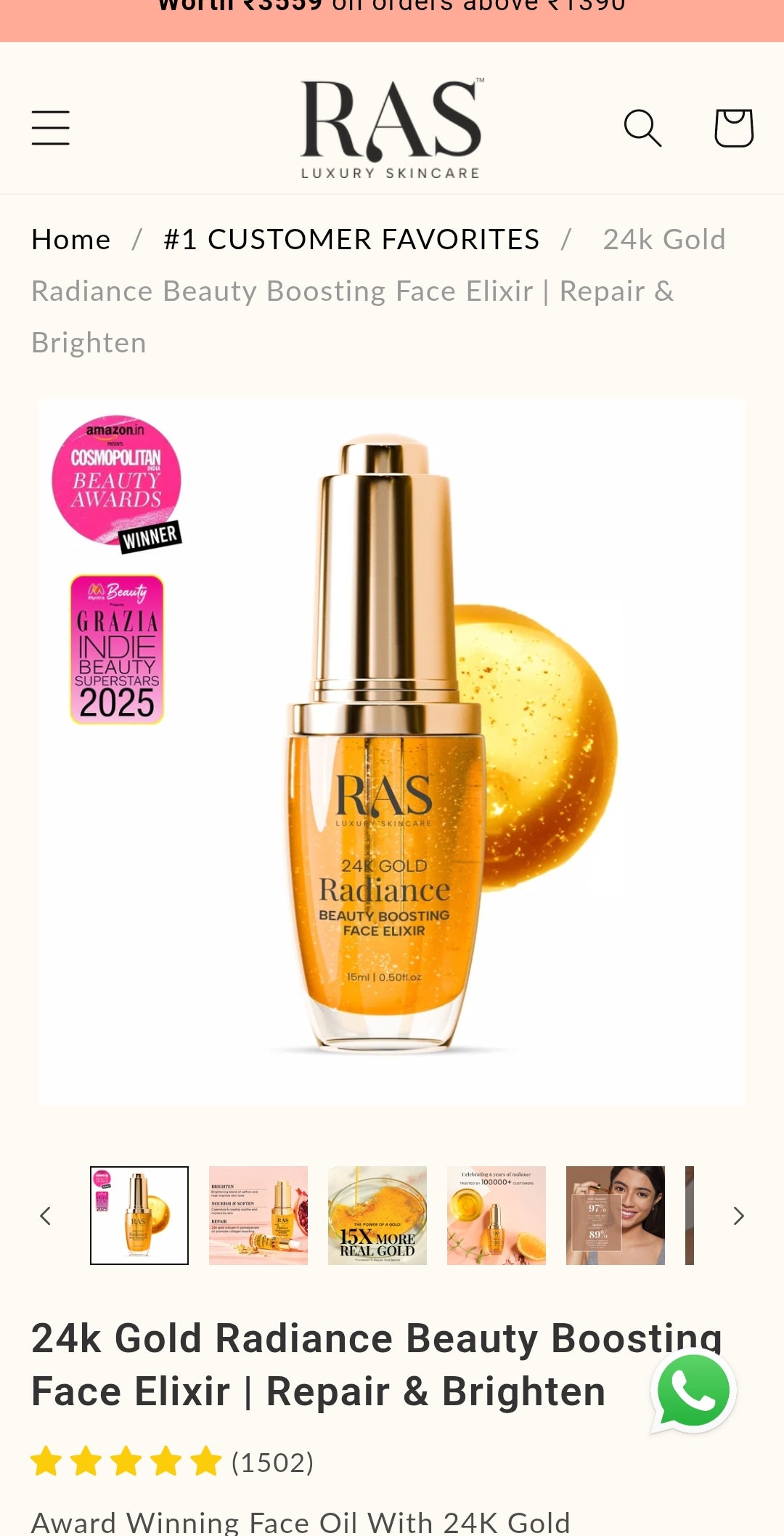 RAS Luxury 24K gold Oil