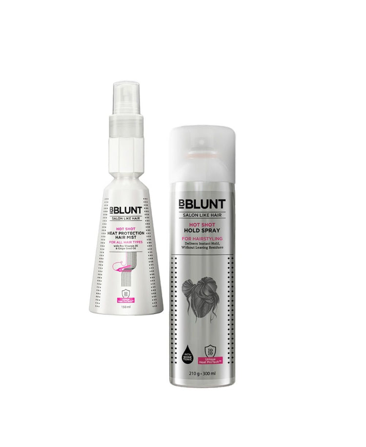 BBlunt Hair Styling Combo, Hot Shot Heat Protection Mist, & Hold Spray | 2 pcs