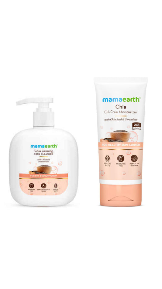 Mamaearth chia calming face wash+ moisturizer