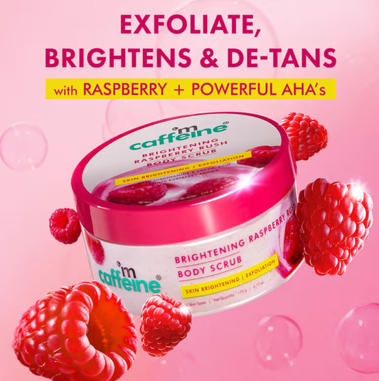 MCaffeine
Brightening Raspberry Rush Body Scrub Removes Tan & Brightens Skin
(175g)
