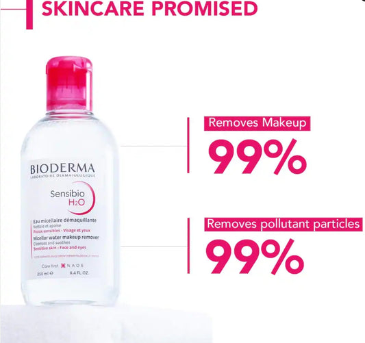 Bioderma Sensibio H2O Dermatological Micellar Water - Gently Removes Makeup Prevents Clogged Pores - 50ml