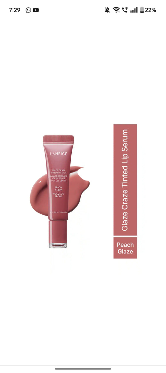 Laneige Glaze Craze Tinted Lip Serum - Peach Glaze (12 g)