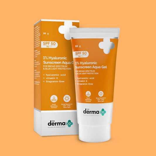 Derma co 1% Hyaluronic Sunscreen Aqua Gel with SPF 50 & PA++++- 30gm