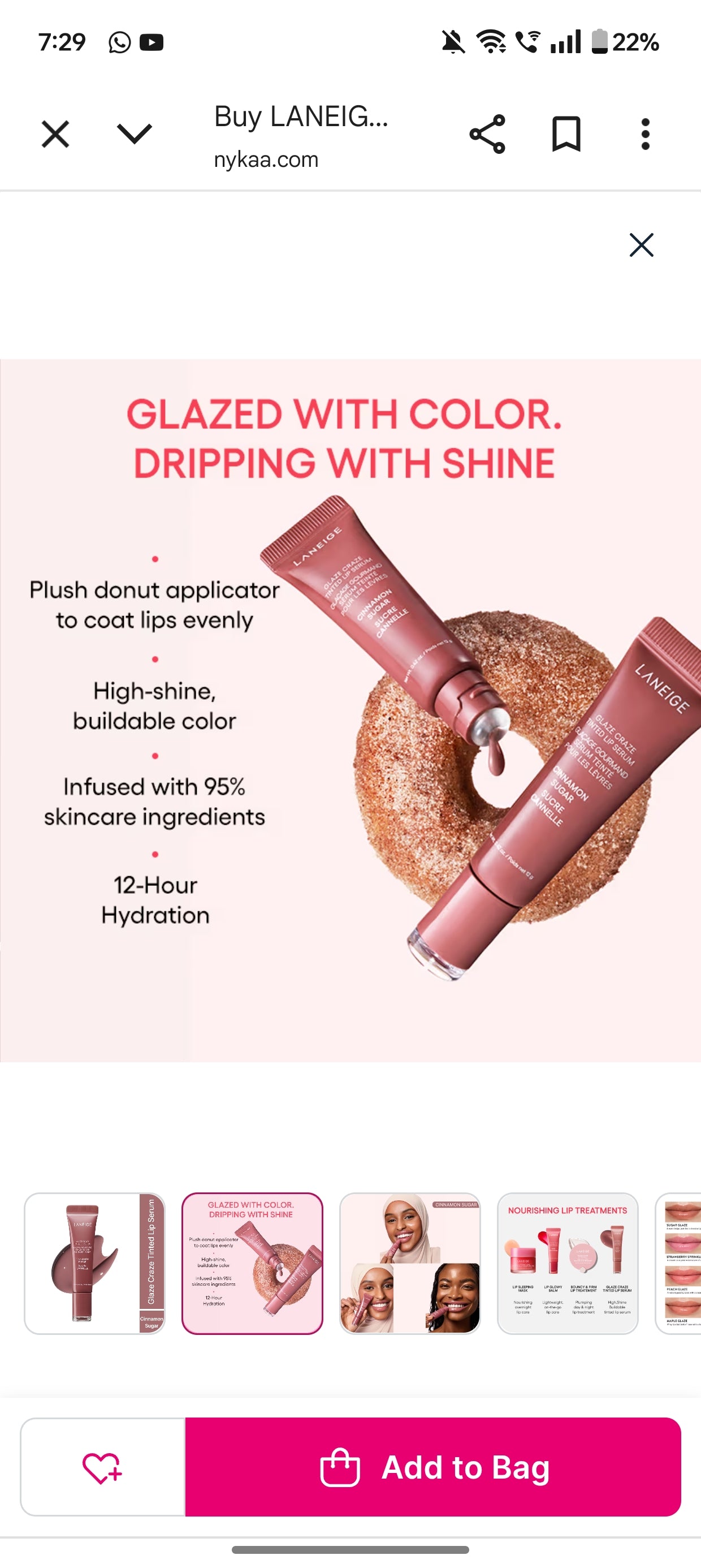 LANEIGE
Glaze Craze Tinted Lip Serum - Cinnamon Sugar
(12g)
