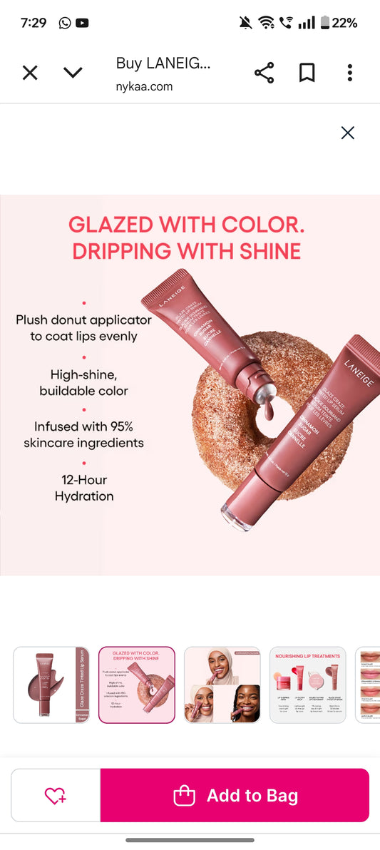 LANEIGE
Glaze Craze Tinted Lip Serum - Cinnamon Sugar
(12g)