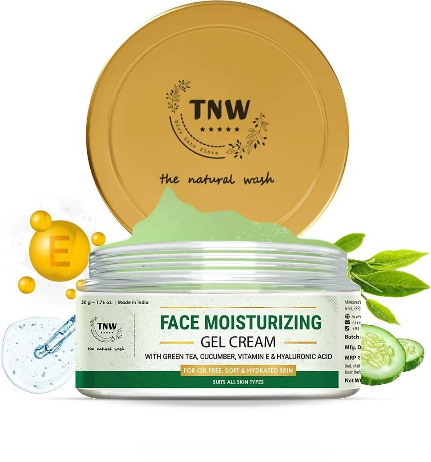 TNW - The Natural Wash Moisturizing Gel Cream With Vitamin E & Hyaluronic Acid