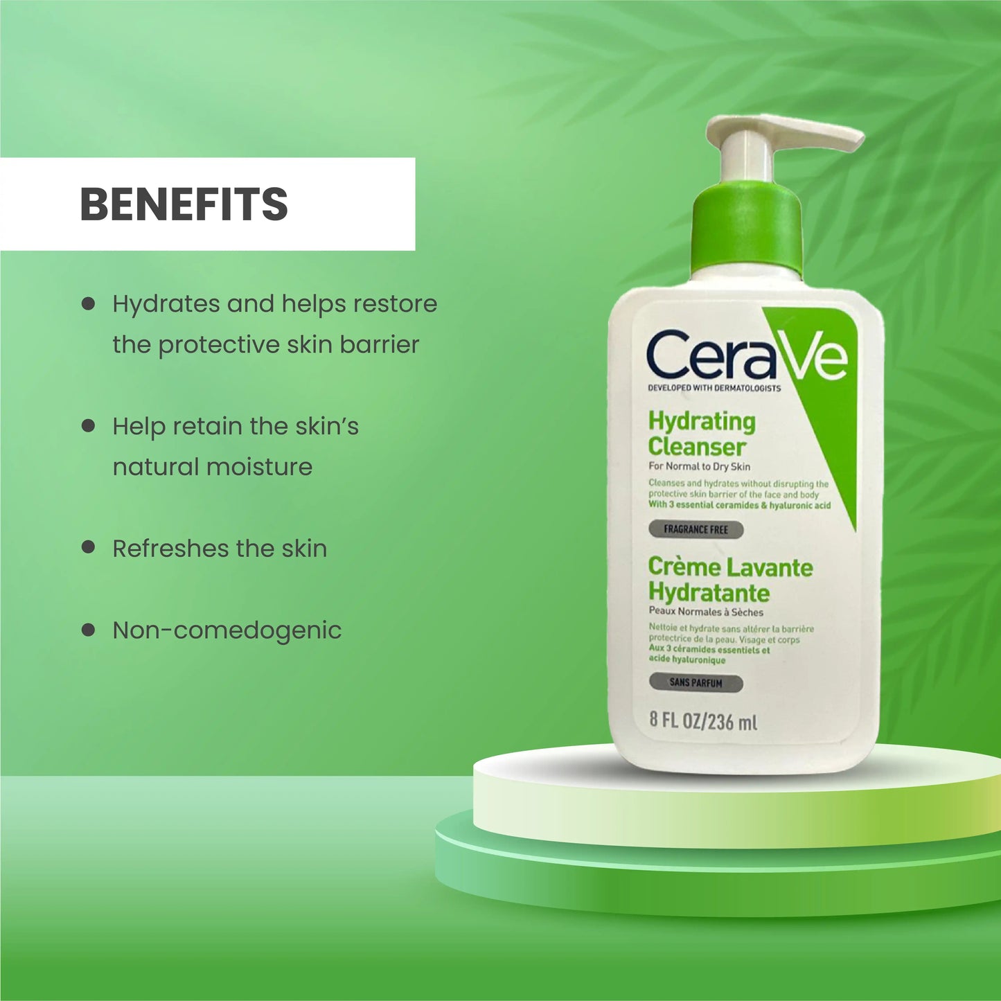 CeraVe Hydrating Cleanser for Dry Skin(236ml)