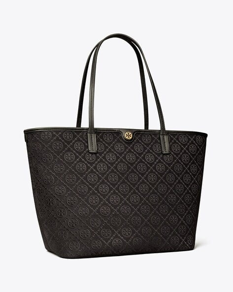 TORY BURCH T monochrome Tote Bag with zip closure