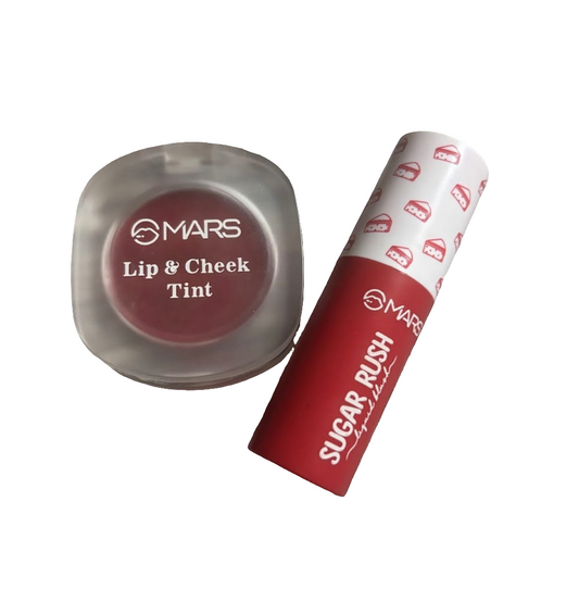 2 products (MARS lip and cheek tint shade04, MARS sugar rush liquid blush shade03)