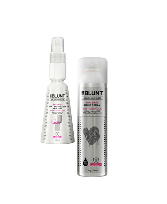 BBlunt Hair Styling Combo, Hot Shot Heat Protection Mist, & Hold Spray | 2 pcs
