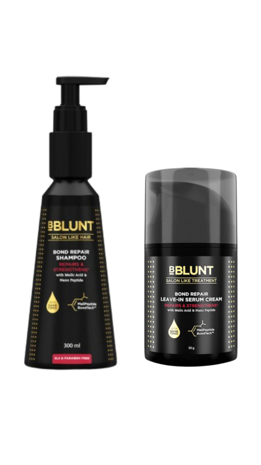 Be Blunt bond repair shampoo+ serum cream